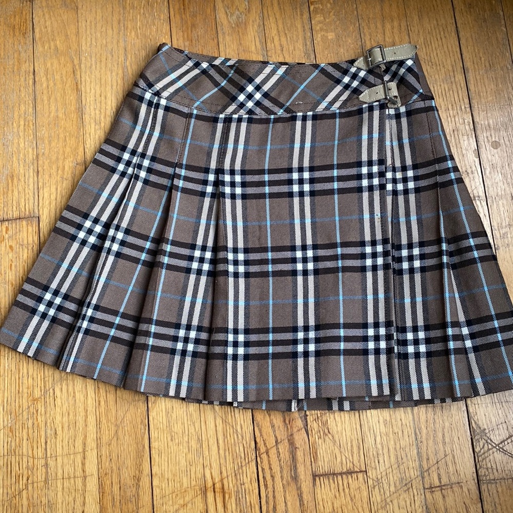 Burberry Blue Label Nova Check Short Skirt Wool Dark Brown 38/M(US:S)